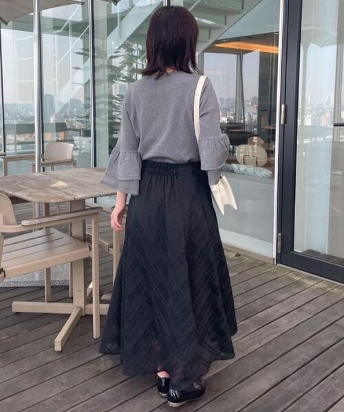 Couture Brooch / クチュールブローチ ニット・セーター | 【フェミニン・着映え・通勤】シアーフレアー袖ニットトップス | 詳細14