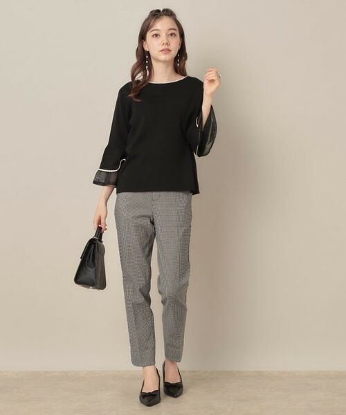 Couture Brooch / クチュールブローチ ニット・セーター | 【フェミニン・着映え・通勤】シアーフレアー袖ニットトップス | 詳細16