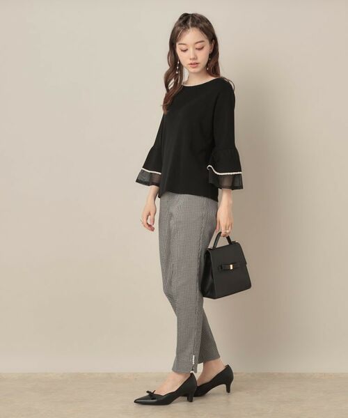 Couture Brooch / クチュールブローチ ニット・セーター | 【フェミニン・着映え・通勤】シアーフレアー袖ニットトップス | 詳細17