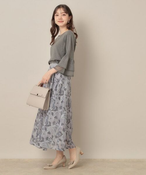 Couture Brooch / クチュールブローチ ニット・セーター | 【フェミニン・着映え・通勤】シアーフレアー袖ニットトップス | 詳細2