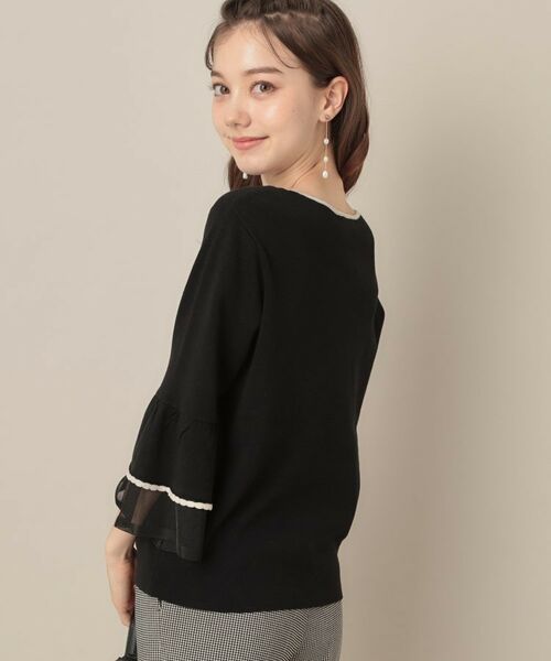 Couture Brooch / クチュールブローチ ニット・セーター | 【フェミニン・着映え・通勤】シアーフレアー袖ニットトップス | 詳細21