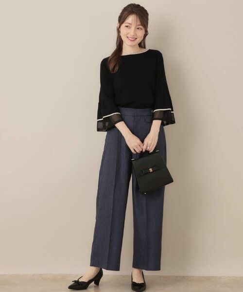 Couture Brooch / クチュールブローチ ニット・セーター | 【フェミニン・着映え・通勤】シアーフレアー袖ニットトップス | 詳細22