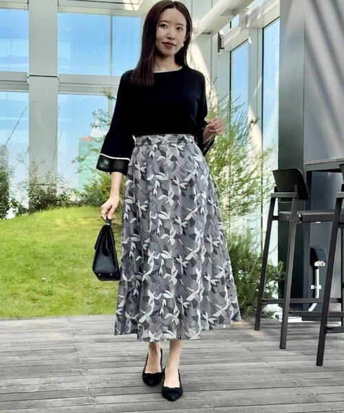 Couture Brooch / クチュールブローチ ニット・セーター | 【フェミニン・着映え・通勤】シアーフレアー袖ニットトップス | 詳細26