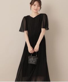 Couture Brooch / クチュールブローチ ロング・マキシ丈ワンピース | 【二の腕カバー・楽ちん・通勤】シフォンプリーツワンピース