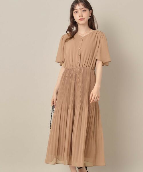 Couture Brooch / クチュールブローチ ロング・マキシ丈ワンピース | 【二の腕カバー・楽ちん・通勤】シフォンプリーツワンピース | 詳細18