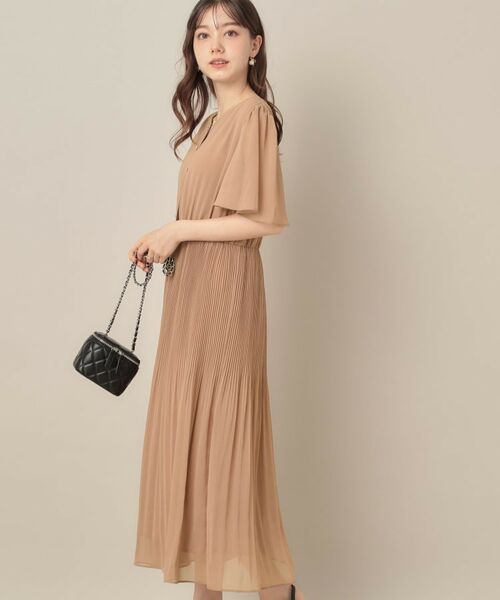 Couture Brooch / クチュールブローチ ロング・マキシ丈ワンピース | 【二の腕カバー・楽ちん・通勤】シフォンプリーツワンピース | 詳細19