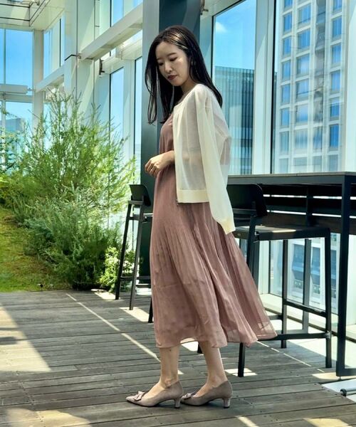 Couture Brooch / クチュールブローチ ロング・マキシ丈ワンピース | 【二の腕カバー・楽ちん・通勤】シフォンプリーツワンピース | 詳細22