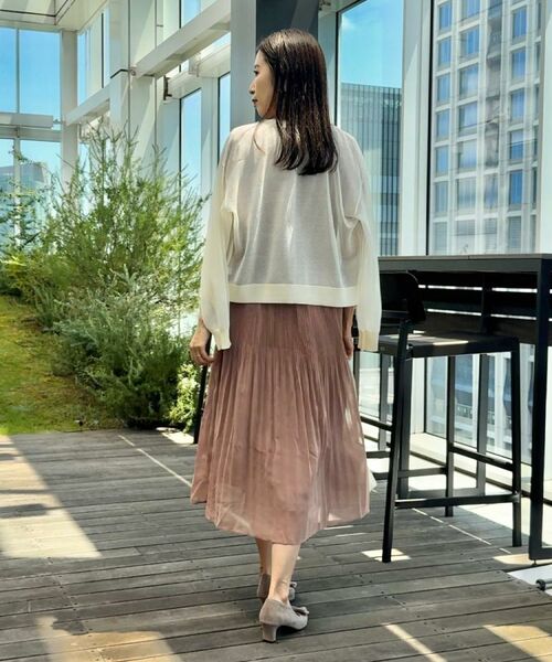 Couture Brooch / クチュールブローチ ロング・マキシ丈ワンピース | 【二の腕カバー・楽ちん・通勤】シフォンプリーツワンピース | 詳細23