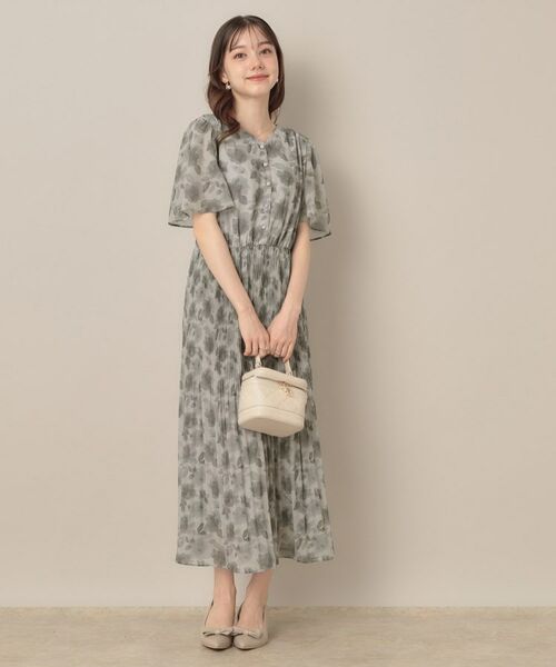 Couture Brooch / クチュールブローチ ロング・マキシ丈ワンピース | 【二の腕カバー・楽ちん・通勤】シフォンプリーツワンピース | 詳細25