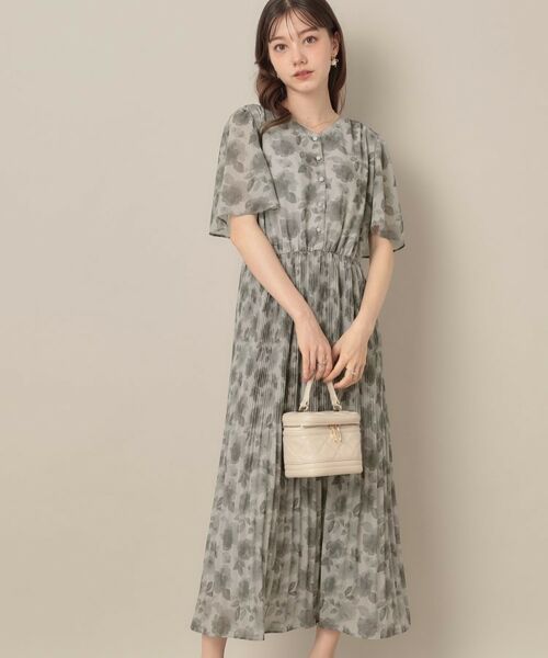 Couture Brooch / クチュールブローチ ロング・マキシ丈ワンピース | 【二の腕カバー・楽ちん・通勤】シフォンプリーツワンピース | 詳細26