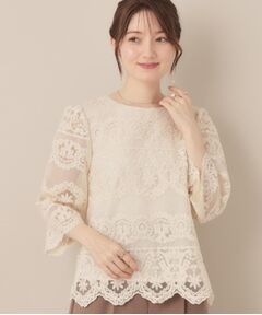 Couture Brooch / クチュールブローチ シャツ・ブラウス | 【一枚で着映える・高見え】刺繍レースフレアー袖ブラウス