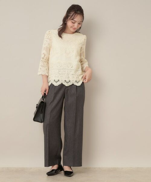 Couture Brooch / クチュールブローチ シャツ・ブラウス | 【一枚で着映える・高見え】刺繍レースフレアー袖ブラウス | 詳細1