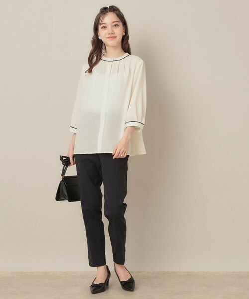 Couture Brooch / クチュールブローチ シャツ・ブラウス | 【6分袖・通勤】配色ジョーゼットブラウス | 詳細1