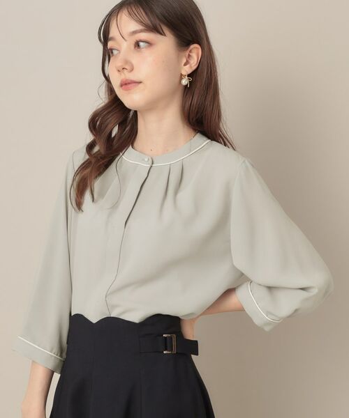 Couture Brooch / クチュールブローチ シャツ・ブラウス | 【6分袖・通勤】配色ジョーゼットブラウス | 詳細15