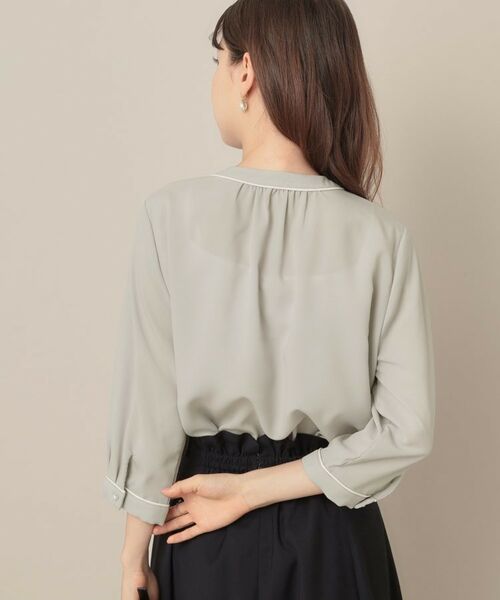 Couture Brooch / クチュールブローチ シャツ・ブラウス | 【6分袖・通勤】配色ジョーゼットブラウス | 詳細16