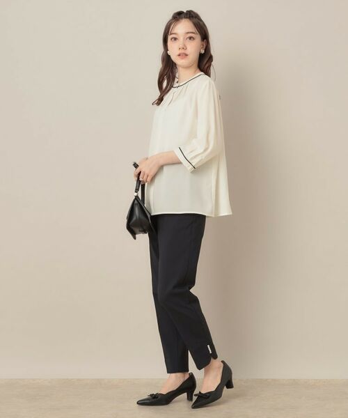 Couture Brooch / クチュールブローチ シャツ・ブラウス | 【6分袖・通勤】配色ジョーゼットブラウス | 詳細2