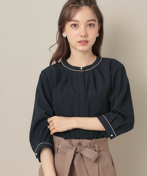 Couture Brooch / クチュールブローチ シャツ・ブラウス | 【6分袖・通勤】配色ジョーゼットブラウス | 詳細24