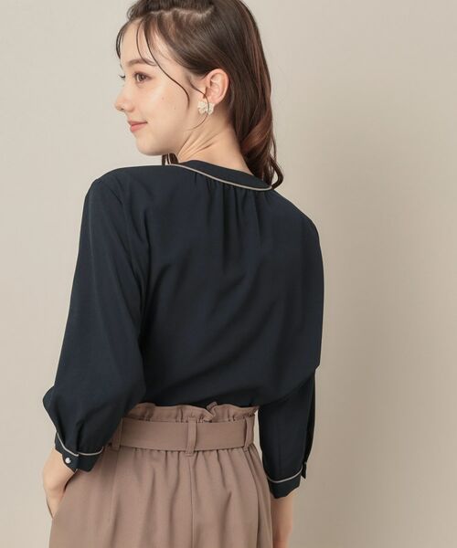 Couture Brooch / クチュールブローチ シャツ・ブラウス | 【6分袖・通勤】配色ジョーゼットブラウス | 詳細26