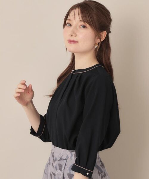 Couture Brooch / クチュールブローチ シャツ・ブラウス | 【6分袖・通勤】配色ジョーゼットブラウス | 詳細28