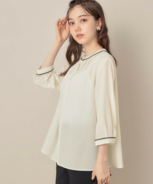 Couture Brooch / クチュールブローチ シャツ・ブラウス | 【6分袖・通勤】配色ジョーゼットブラウス | 詳細5