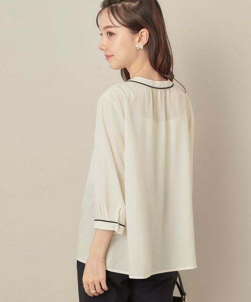 Couture Brooch / クチュールブローチ シャツ・ブラウス | 【6分袖・通勤】配色ジョーゼットブラウス | 詳細6