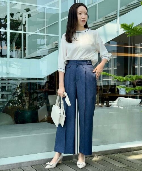 Couture Brooch / クチュールブローチ シャツ・ブラウス | 【6分袖・通勤】配色ジョーゼットブラウス | 詳細7