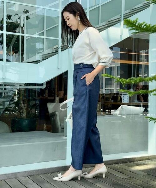 Couture Brooch / クチュールブローチ シャツ・ブラウス | 【6分袖・通勤】配色ジョーゼットブラウス | 詳細8