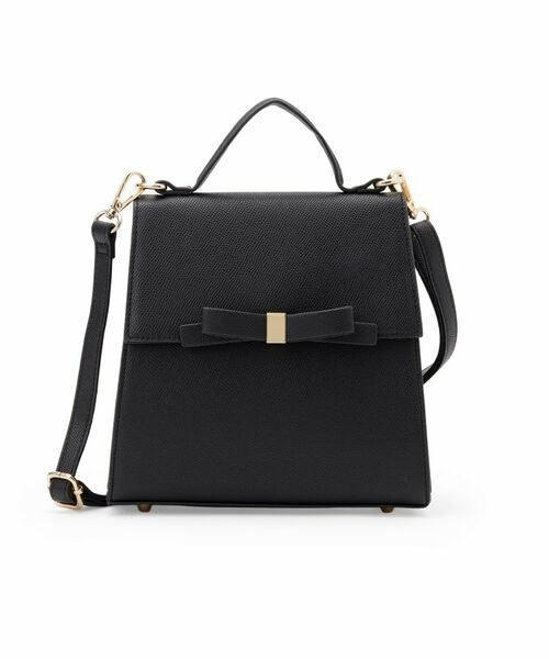 Couture Brooch / クチュールブローチ ハンドバッグ | リボンデザイン2WAYバッグ(ブラック(019))