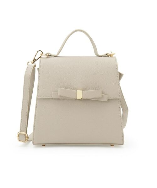 Couture Brooch / クチュールブローチ ハンドバッグ | リボンデザイン2WAYバッグ(グレージュ(050))