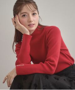 Couture Brooch / クチュールブローチ ニット・セーター | 【多機能・フェミニン】パール調リブニット