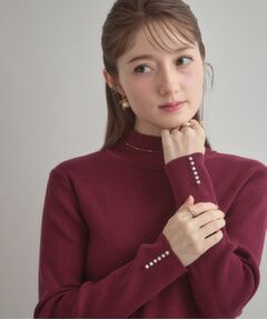 Couture Brooch / クチュールブローチ ニット・セーター | 【多機能・フェミニン】パール調リブニット