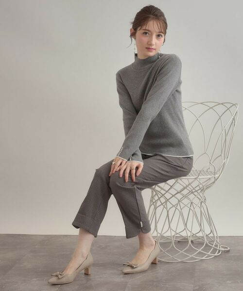 Couture Brooch / クチュールブローチ ニット・セーター | 【多機能・フェミニン】パール調リブニット | 詳細15