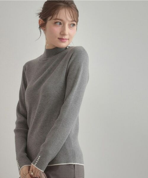 Couture Brooch / クチュールブローチ ニット・セーター | 【多機能・フェミニン】パール調リブニット | 詳細18