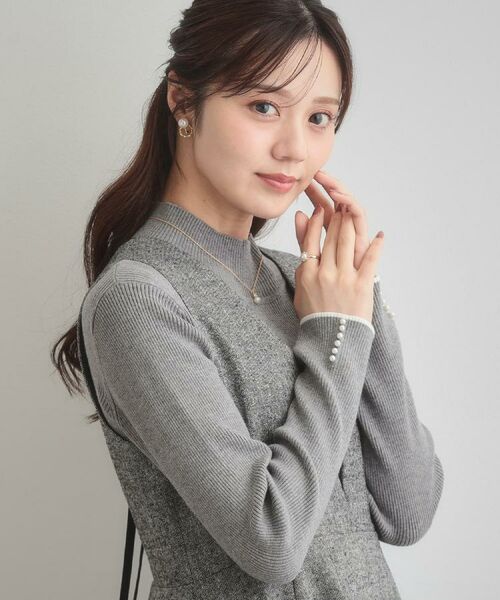 Couture Brooch / クチュールブローチ ニット・セーター | 【多機能・フェミニン】パール調リブニット | 詳細21