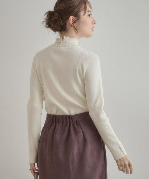 Couture Brooch / クチュールブローチ ニット・セーター | 【多機能・フェミニン】パール調リブニット | 詳細6