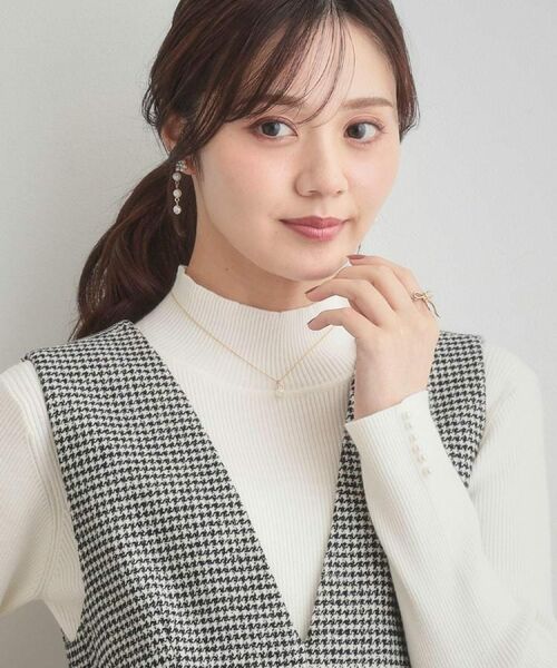 Couture Brooch / クチュールブローチ ニット・セーター | 【多機能・フェミニン】パール調リブニット | 詳細8