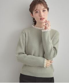 Couture Brooch / クチュールブローチ ニット・セーター | 【大人上品・着映え】ケーブルレース バックリボンニット