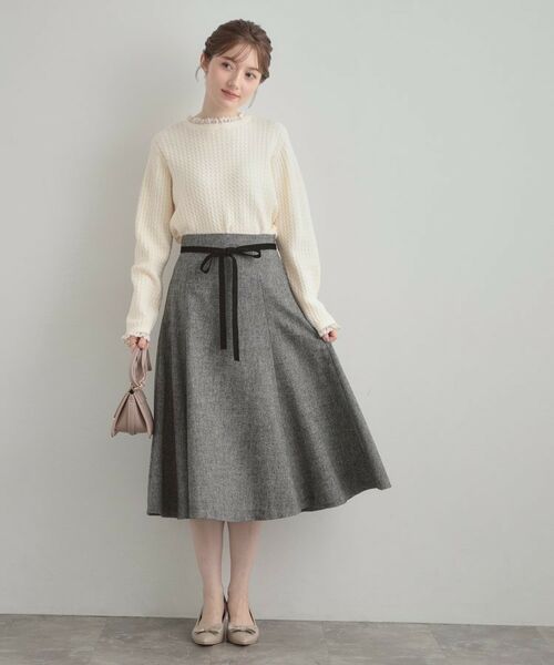 Couture Brooch / クチュールブローチ ニット・セーター | 【大人上品・着映え】ケーブルレース バックリボンニット | 詳細1