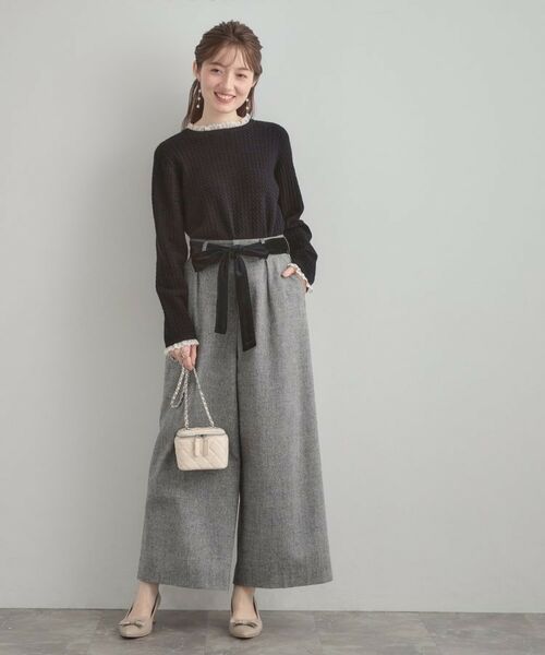 Couture Brooch / クチュールブローチ ニット・セーター | 【大人上品・着映え】ケーブルレース バックリボンニット | 詳細11