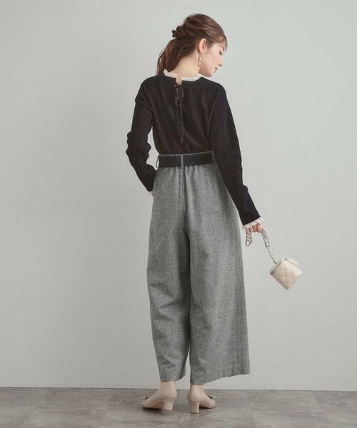 Couture Brooch / クチュールブローチ ニット・セーター | 【大人上品・着映え】ケーブルレース バックリボンニット | 詳細13