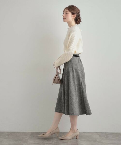 Couture Brooch / クチュールブローチ ニット・セーター | 【大人上品・着映え】ケーブルレース バックリボンニット | 詳細2