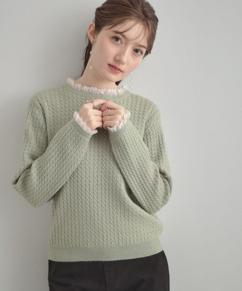 Couture Brooch / クチュールブローチ ニット・セーター | 【大人上品・着映え】ケーブルレース バックリボンニット | 詳細28