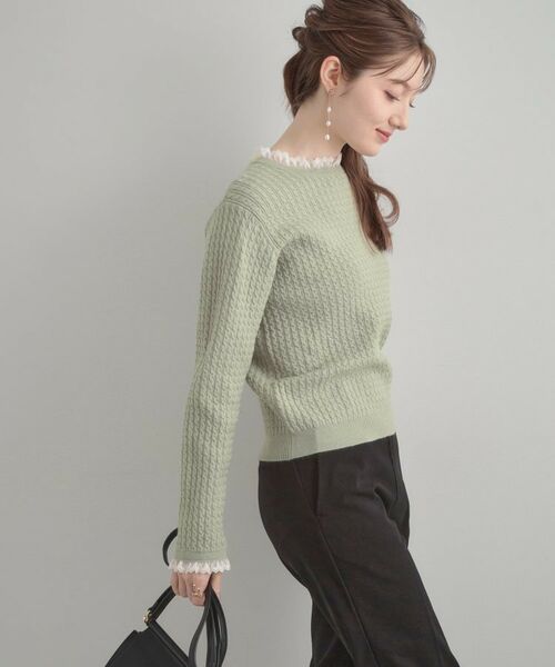 Couture Brooch / クチュールブローチ ニット・セーター | 【大人上品・着映え】ケーブルレース バックリボンニット | 詳細29