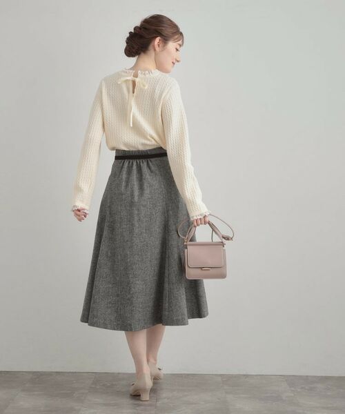 Couture Brooch / クチュールブローチ ニット・セーター | 【大人上品・着映え】ケーブルレース バックリボンニット | 詳細3