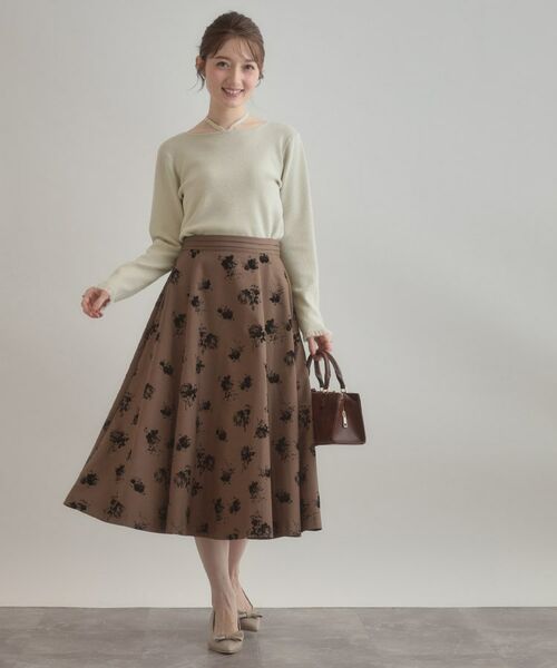 Couture Brooch / クチュールブローチ ニット・セーター | 【大人可愛い・リボン取り外し可】前後2WAYラメリブ シアープチフリルニット | 詳細1