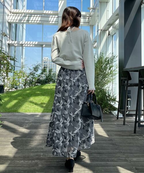 Couture Brooch / クチュールブローチ ニット・セーター | 【大人可愛い・リボン取り外し可】前後2WAYラメリブ シアープチフリルニット | 詳細14