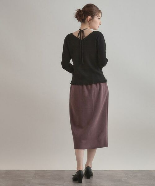 Couture Brooch / クチュールブローチ ニット・セーター | 【大人可愛い・リボン取り外し可】前後2WAYラメリブ シアープチフリルニット | 詳細17