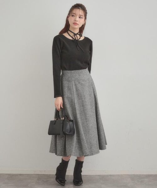 Couture Brooch / クチュールブローチ ニット・セーター | 【大人可愛い・リボン取り外し可】前後2WAYラメリブ シアープチフリルニット | 詳細25