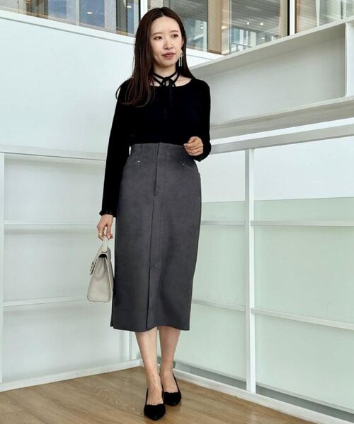 Couture Brooch / クチュールブローチ ニット・セーター | 【大人可愛い・リボン取り外し可】前後2WAYラメリブ シアープチフリルニット | 詳細27