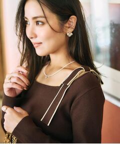 Couture Brooch / クチュールブローチ ニット・セーター | 【着映え・フェミニン・高見え】配色リボン総針ニットトップス